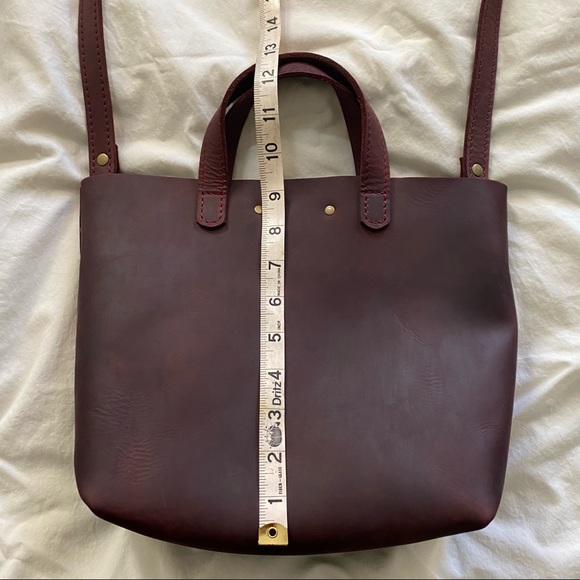 Portland Leather Goods Mini Tote Crossbody in Merlot - Picture 5 of 7